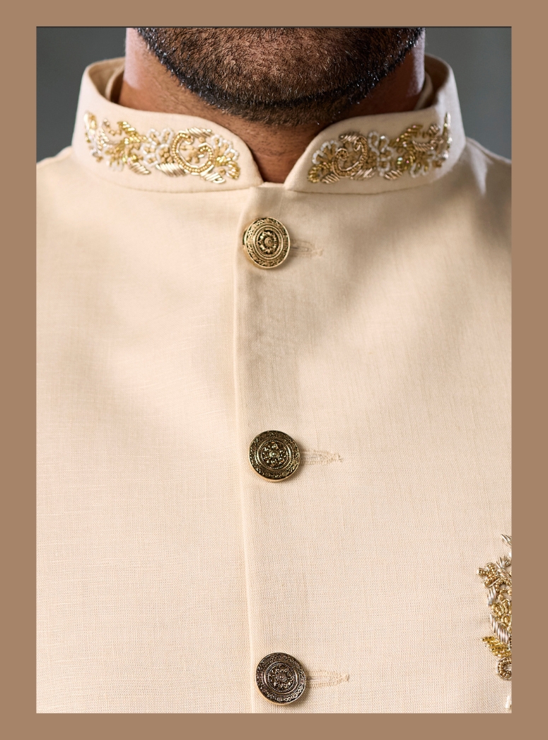 CREAM JACKET HAND CRAFTED 